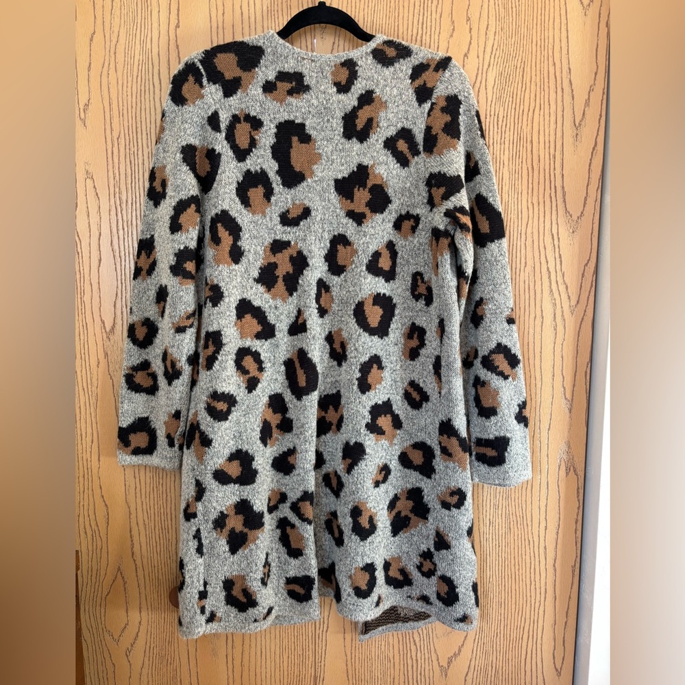 Apt. 9 Leopard Open Front Long Cardigan - Picture 6 of 8